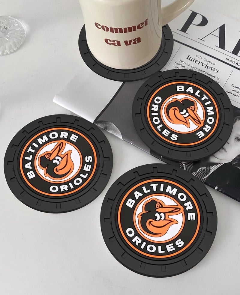 Kaleduo 2PCS Car Cup Holder Coaster,Auto Cup Holder Insert Coaster for Baltimore Orioles Baseball Fans, Non-Slip Car Drink Holder Mat, Interior Accessories, Baltimore Orioles - Image 5